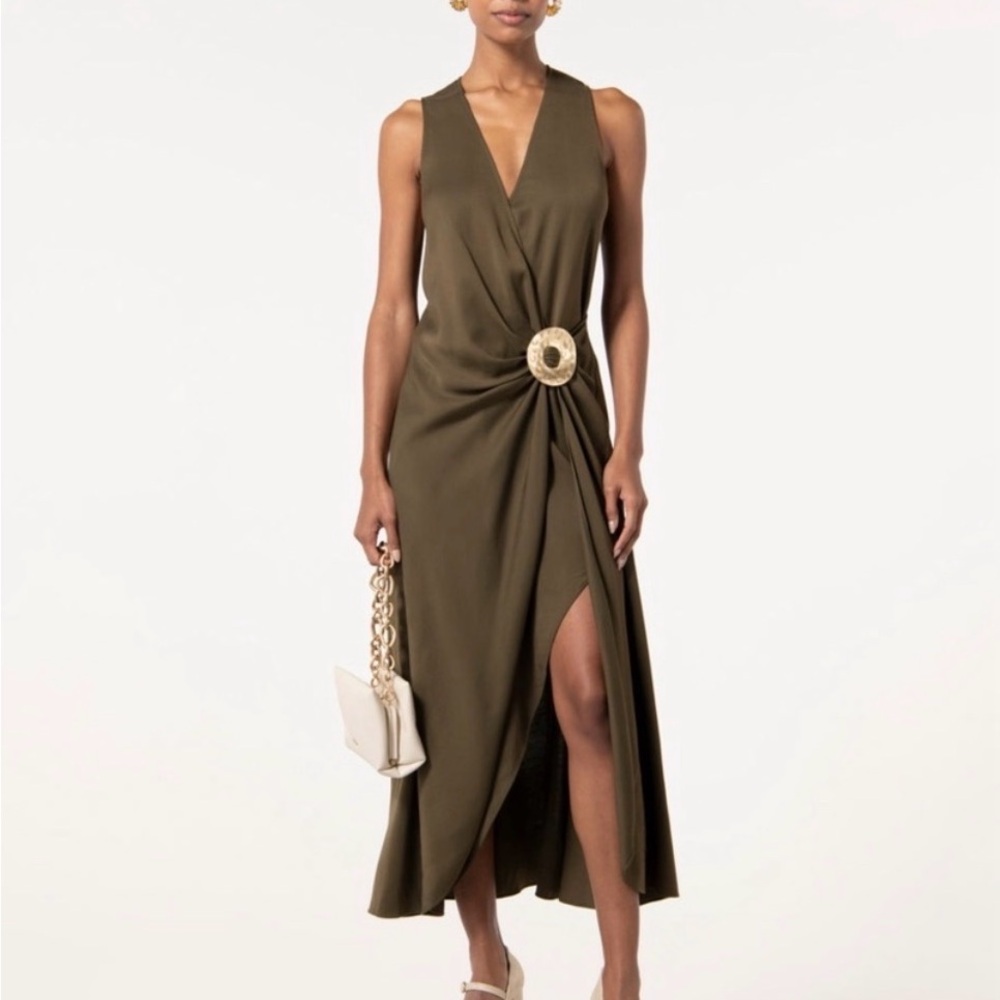 Cult Gaia Darian Green Sleeveless Dress